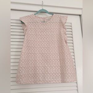 LOFT Light Blush Pink Eyelet Flutter-Sleeve A-Line too